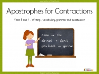 Apostrophes for Contractions - Years 3 and 4
